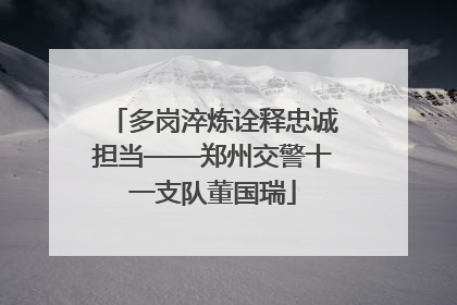 多岗淬炼诠释忠诚担当——郑州交警十一支队董国瑞