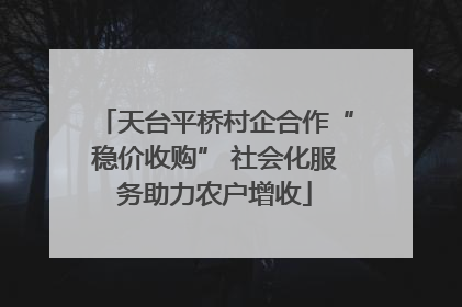 天台平桥村企合作“稳价收购” 社会化服务助力农户增收