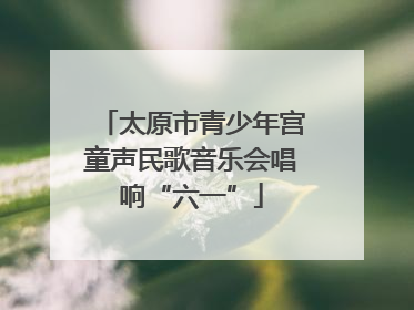 太原市青少年宫童声民歌音乐会唱响“六一”
