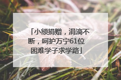 小额捐赠，涓滴不断，呵护万宁61位困难学子求学路