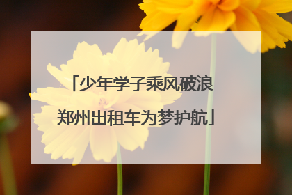 少年学子乘风破浪 郑州出租车为梦护航