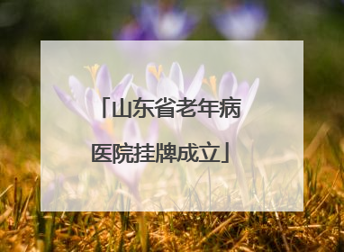 山东省老年病医院挂牌成立