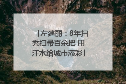 左建丽：8年扫秃扫帚百余把 用汗水给城市添彩