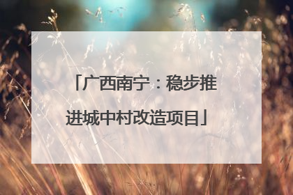 广西南宁：稳步推进城中村改造项目