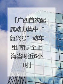 广西首次配属动力集中“复兴号”动车组 南宁至上海省时近6小时