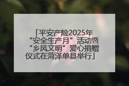 平安产险2025年“安全生产月”活动暨“乡风文明”爱心捐赠仪式在菏泽单县举行