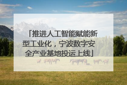 推进人工智能赋能新型工业化，宁波数字安全产业基地投运上线