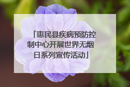 惠民县疾病预防控制中心开展世界无烟日系列宣传活动