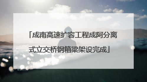成南高速扩容工程成阿分离式立交桥钢箱梁架设完成