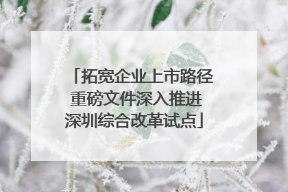 拓宽企业上市路径 重磅文件深入推进深圳综合改革试点