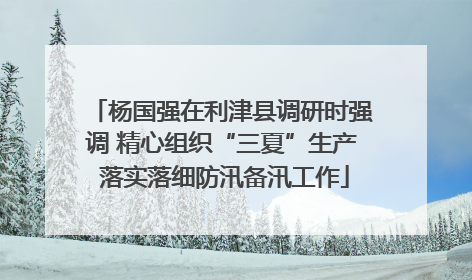 杨国强在利津县调研时强调 精心组织“三夏”生产 落实落细防汛备汛工作