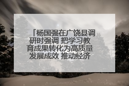 杨国强在广饶县调研时强调 把学习教育成果转化为高质量发展成效 推动经济稳健向好进中提质