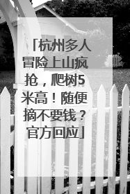 杭州多人冒险上山疯抢，爬树5米高！随便摘不要钱？官方回应
