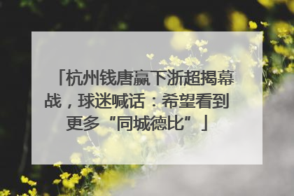 杭州钱唐赢下浙超揭幕战，球迷喊话：希望看到更多“同城德比”