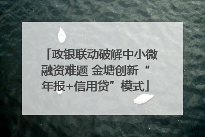 政银联动破解中小微融资难题 金塘创新“年报+信用贷”模式