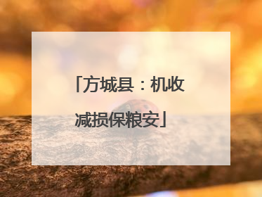 方城县：机收减损保粮安