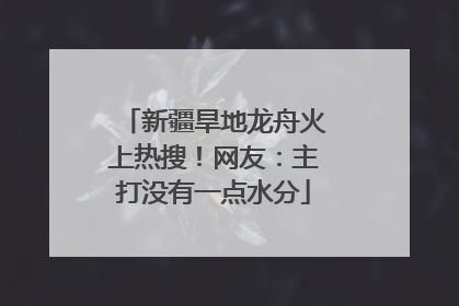 新疆旱地龙舟火上热搜！网友：主打没有一点水分