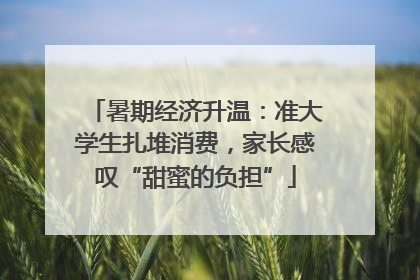 暑期经济升温：准大学生扎堆消费，家长感叹“甜蜜的负担”