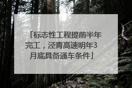 标志性工程提前半年完工，泾青高速明年3月底具备通车条件