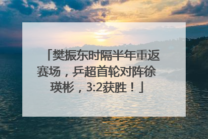樊振东时隔半年重返赛场，乒超首轮对阵徐瑛彬，3:2获胜！