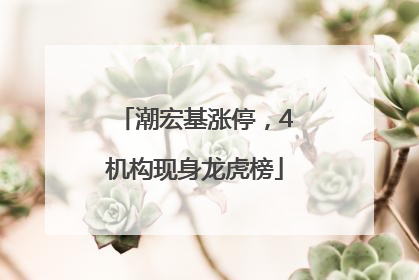潮宏基涨停，4机构现身龙虎榜