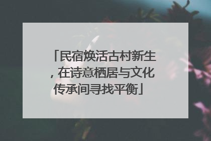 民宿焕活古村新生，在诗意栖居与文化传承间寻找平衡