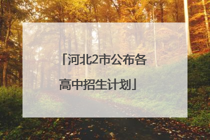 河北2市公布各高中招生计划