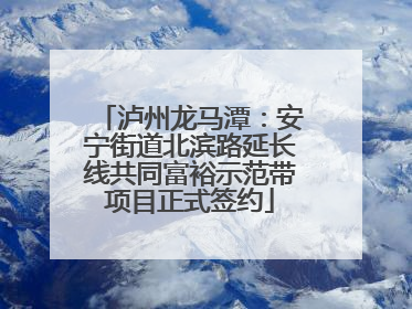 泸州龙马潭：安宁街道北滨路延长线共同富裕示范带项目正式签约