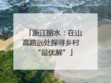 浙江丽水：在山高路远处探寻乡村“最优解”