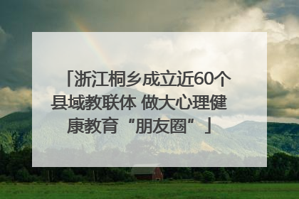 浙江桐乡成立近60个县域教联体 做大心理健康教育“朋友圈”