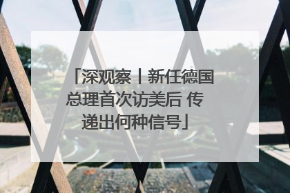 深观察丨新任德国总理首次访美后 传递出何种信号