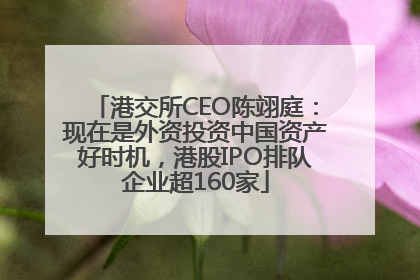 港交所CEO陈翊庭：现在是外资投资中国资产好时机，港股IPO排队企业超160家