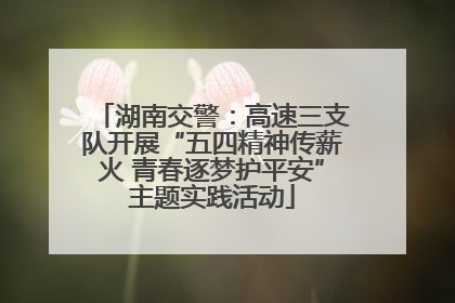 湖南交警:高速三支队开展“五四精神传薪火 青春逐梦护平安”主题实践活动