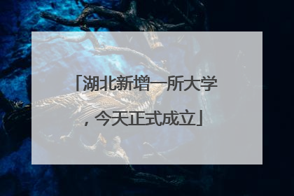 湖北新增一所大学，今天正式成立