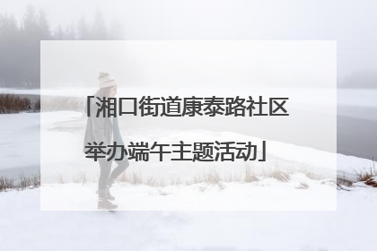 湘口街道康泰路社区举办端午主题活动