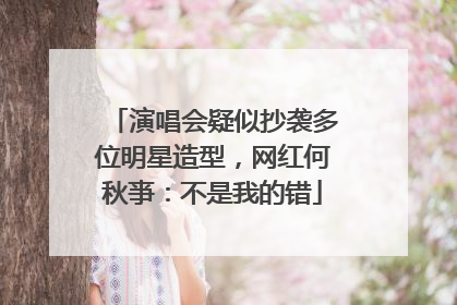 演唱会疑似抄袭多位明星造型，网红何秋亊：不是我的错