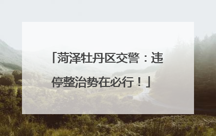 菏泽牡丹区交警：违停整治势在必行！