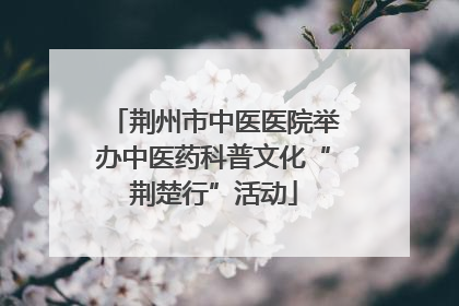 荆州市中医医院举办中医药科普文化“荆楚行”活动
