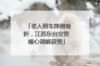 老人骑车摔倒骨折，江苏东台交警暖心调解获赞