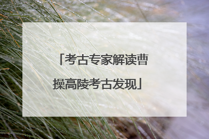 考古专家解读曹操高陵考古发现