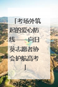 考场外筑起的爱心防线——向日葵志愿者协会护航高考