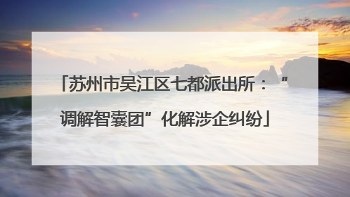 苏州市吴江区七都派出所：“调解智囊团”化解涉企纠纷