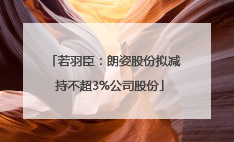 若羽臣：朗姿股份拟减持不超3%公司股份