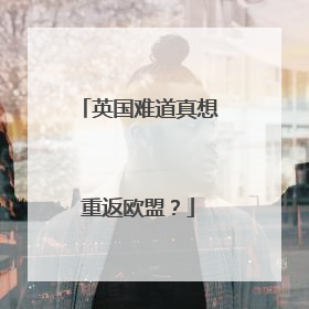 英国难道真想重返欧盟？