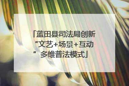 蓝田县司法局创新“文艺+场景+互动”多维普法模式