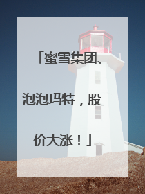 蜜雪集团、泡泡玛特，股价大涨！