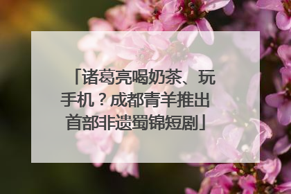 诸葛亮喝奶茶、玩手机？成都青羊推出首部非遗蜀锦短剧