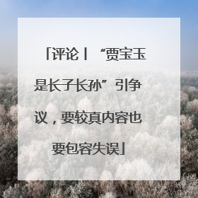 评论丨“贾宝玉是长子长孙”引争议，要较真内容也要包容失误