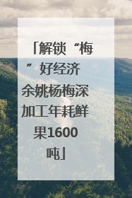解锁“梅”好经济 余姚杨梅深加工年耗鲜果1600吨
