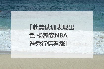 赴美试训表现出色 杨瀚森NBA选秀行情看涨